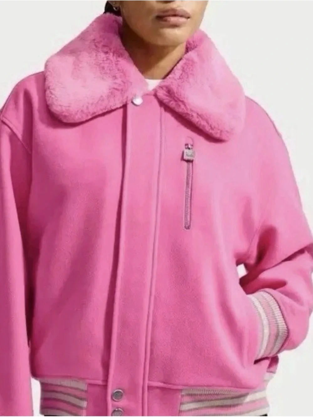 Nike Naomi Osaka Full Zip Varsity Wool Jacket Pink Women’s Large HV2058-675